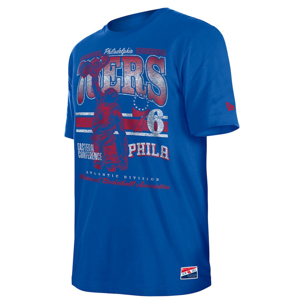 New Era - Philadelphia 76ers Enzyme Wash Oversized T-Shirt - Royal
