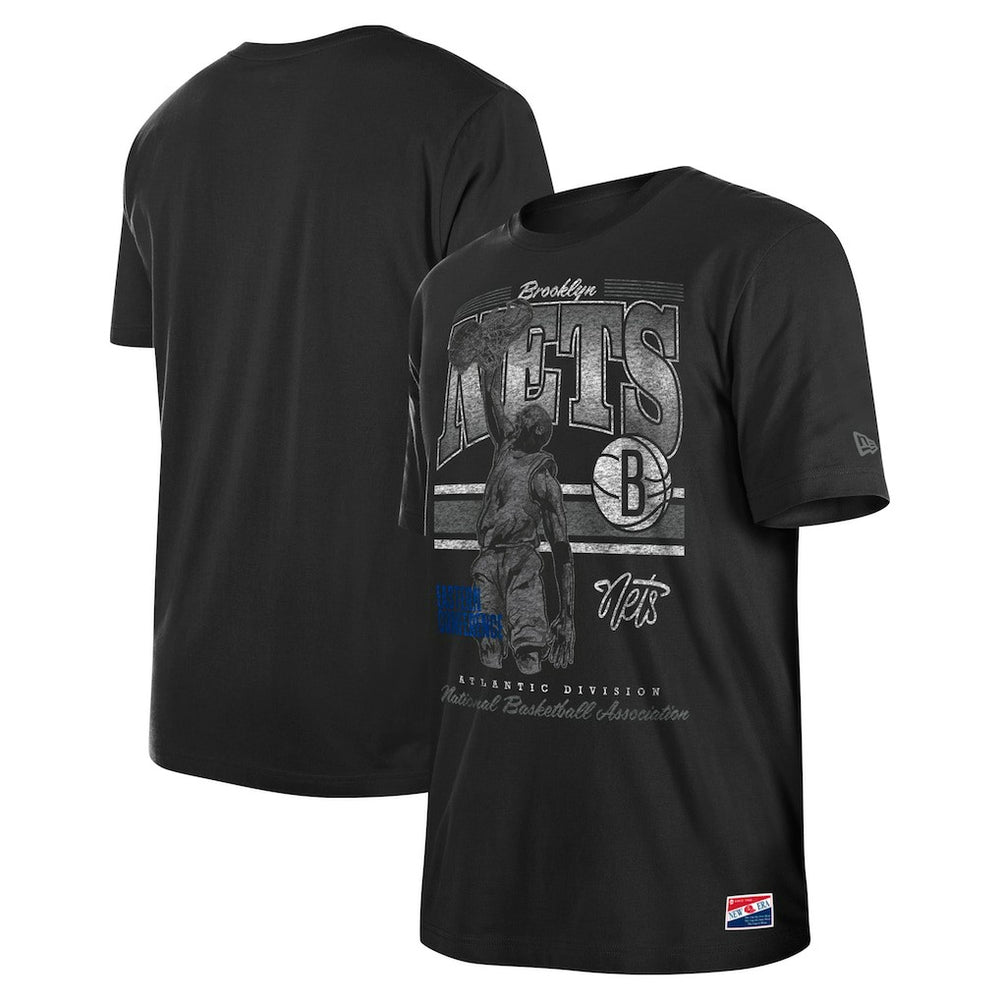 New Era - Brooklyn Nets Enzyme Wash Oversized T-Shirt - Black