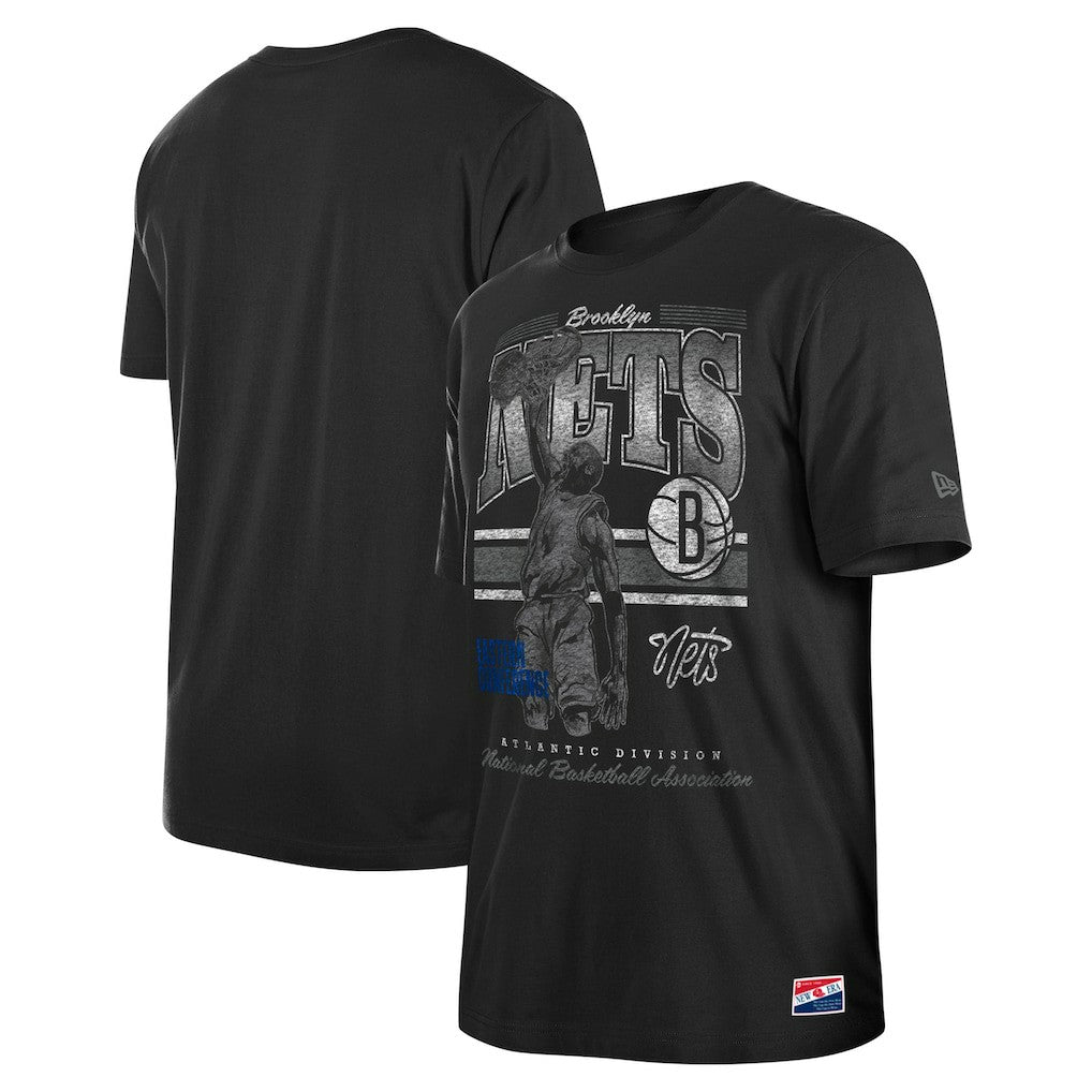 New Era - Brooklyn Nets Enzyme Wash Oversized T-Shirt - Black