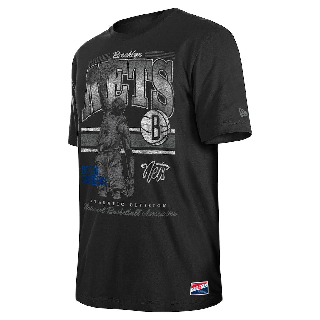 New Era - Brooklyn Nets Enzyme Wash Oversized T-Shirt - Black