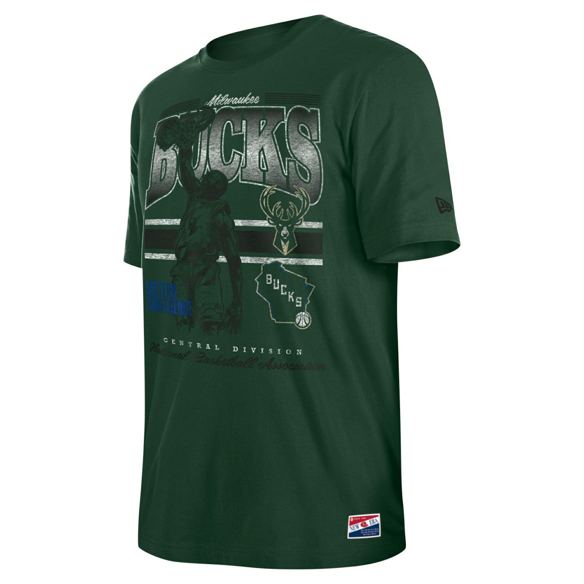 New Era - Milwaukee Bucks Enzyme Wash Oversized T-Shirt - Hunter Green