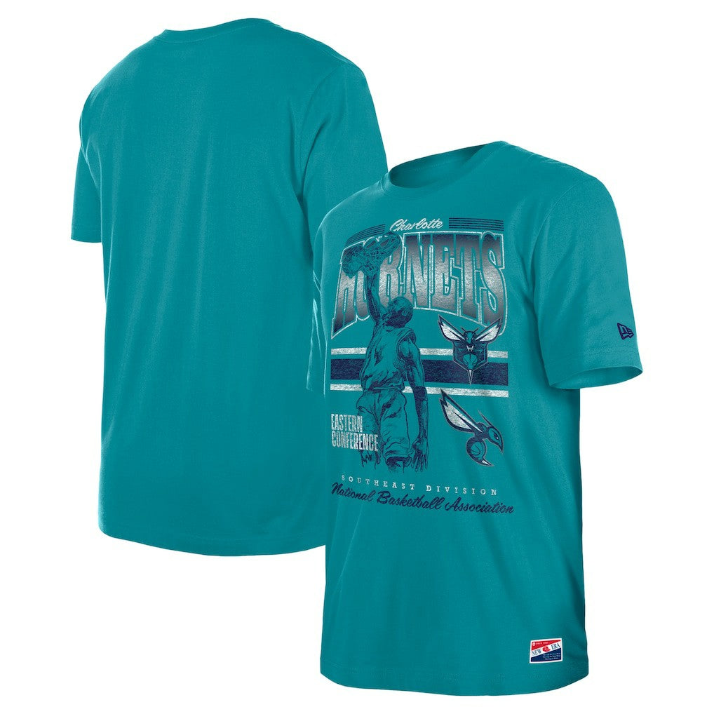 New Era - Charlotte Hornets Enzyme Wash Oversized T-Shirt - Teal