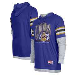 New Era - Los Angeles Lakers Layered Long Sleeve Hoodie T-Shirt - Purple
