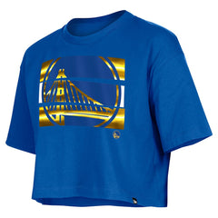 New Era - Golden State Warriors Women's Oversized Boxy Crop T-Shirt - Royal