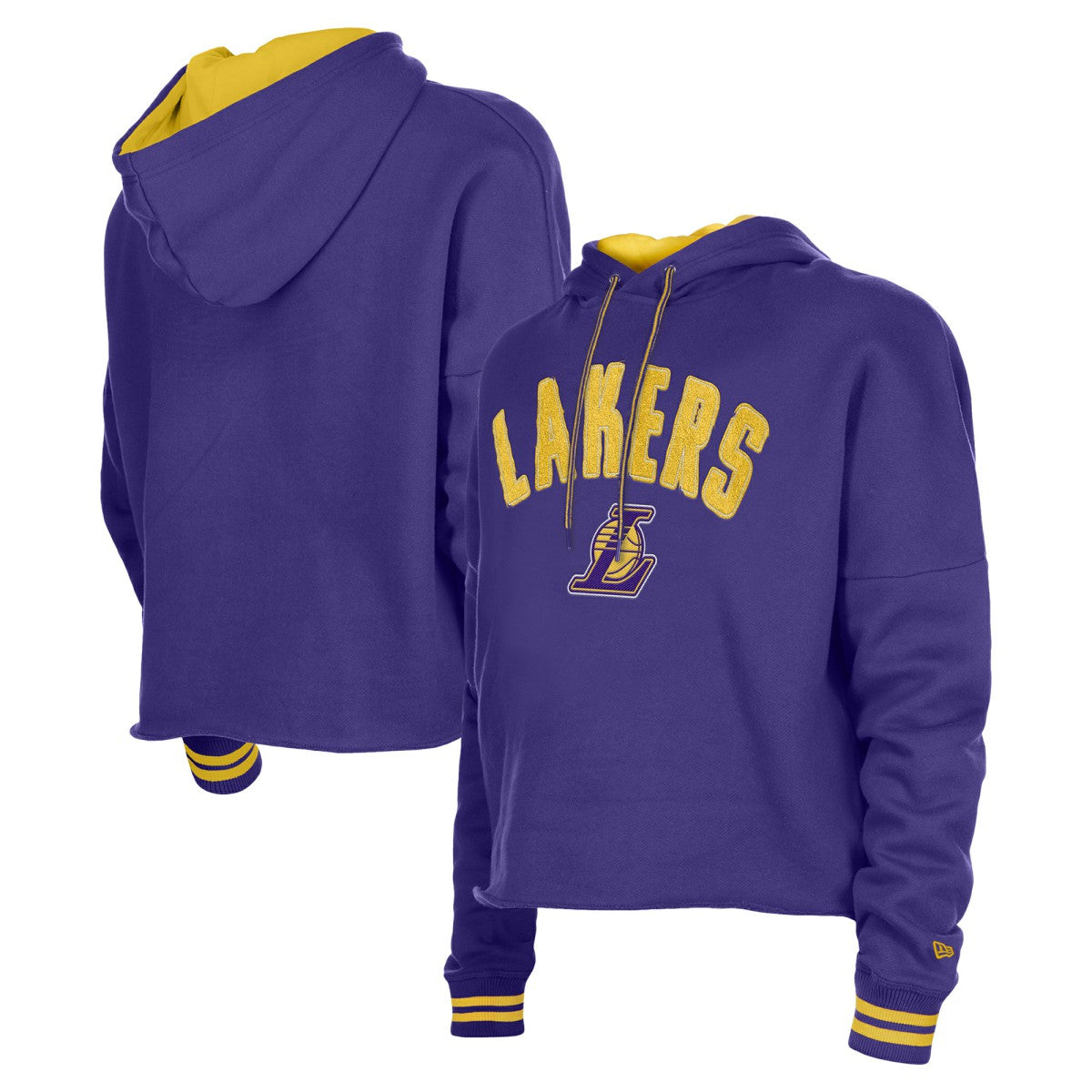 New Era - Los Angeles Lakers Women's Boxy Raw Edge Pullover Hoodie - Purple
