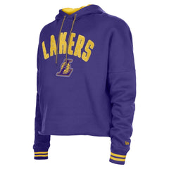 New Era - Los Angeles Lakers Women's Boxy Raw Edge Pullover Hoodie - Purple