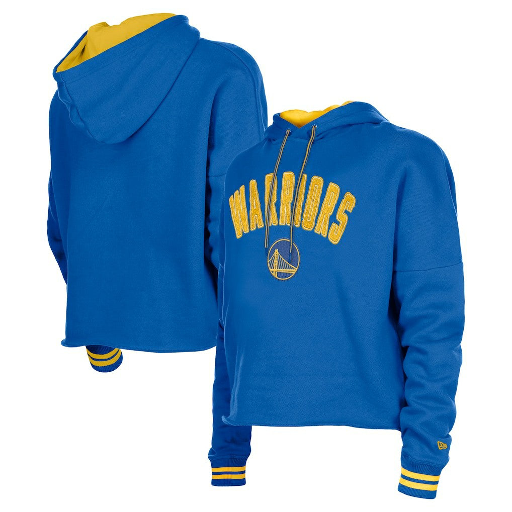 New Era - Golden State Warriors Women's Boxy Raw Edge Pullover Hoodie - Royal
