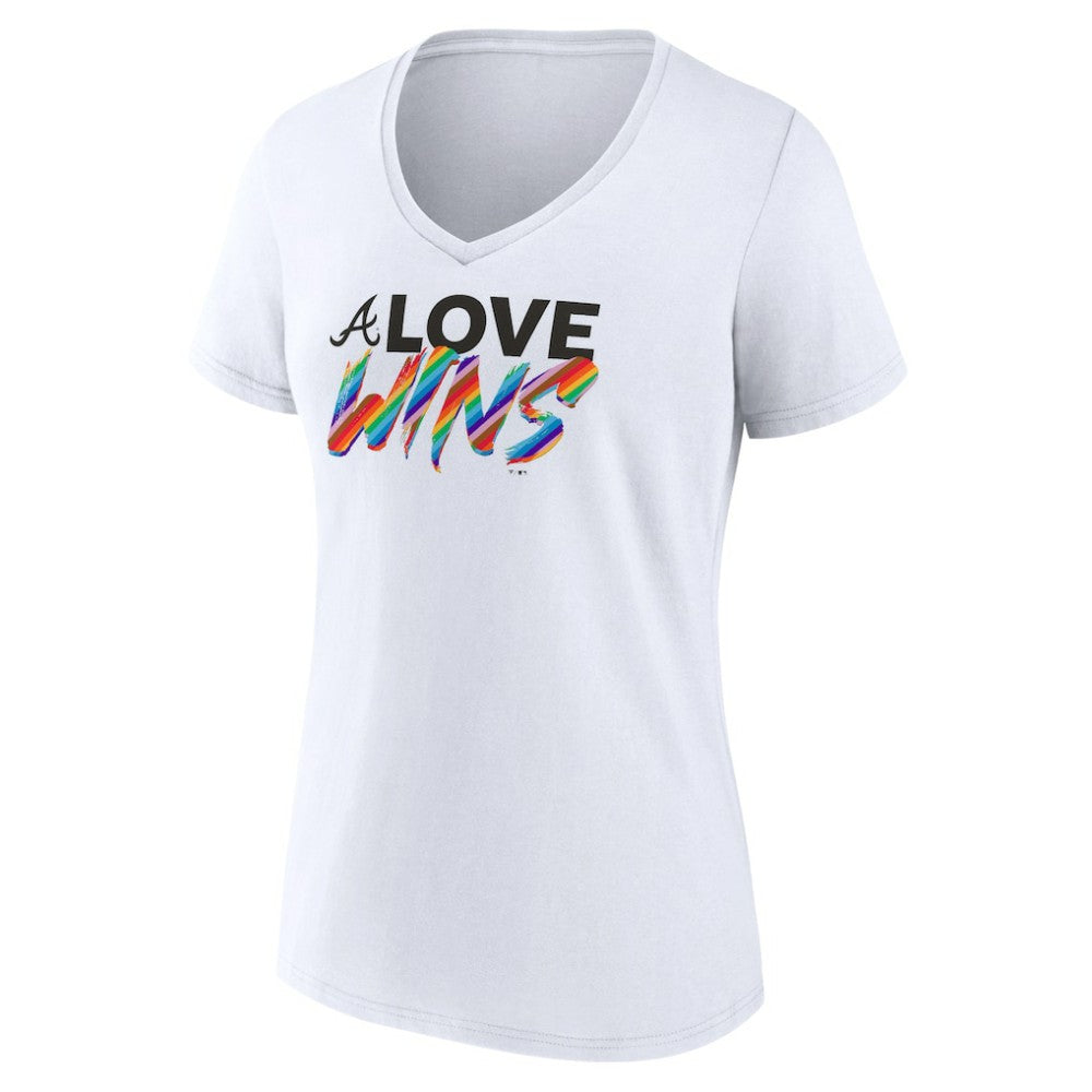 Atlanta Braves Women's Love Wins V-Neck T-Shirt Online