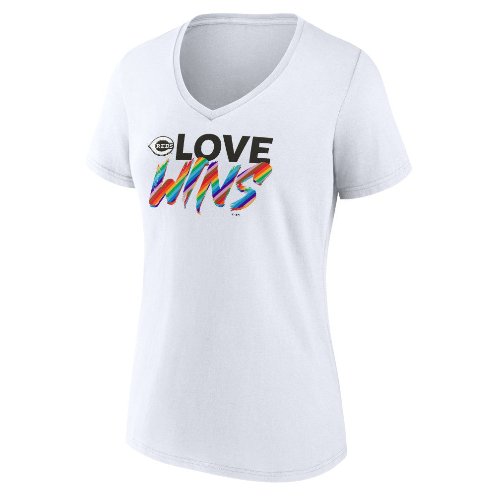 Cincinnati Reds Women's Love Wins V-Neck T-Shirt discount