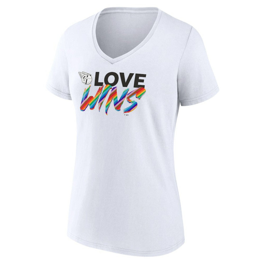 Cleveland Guardians Women's Love Wins V-Neck T-Shirt discount