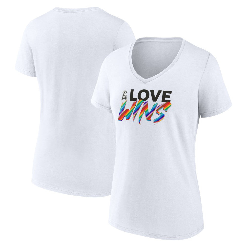 Los Angeles Angels Women's Love Wins V-Neck T-Shirt Online