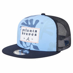 Atlanta Braves New Era Bikini Bottom Trucker 9FIFTY Snapback Hat Lifestyle