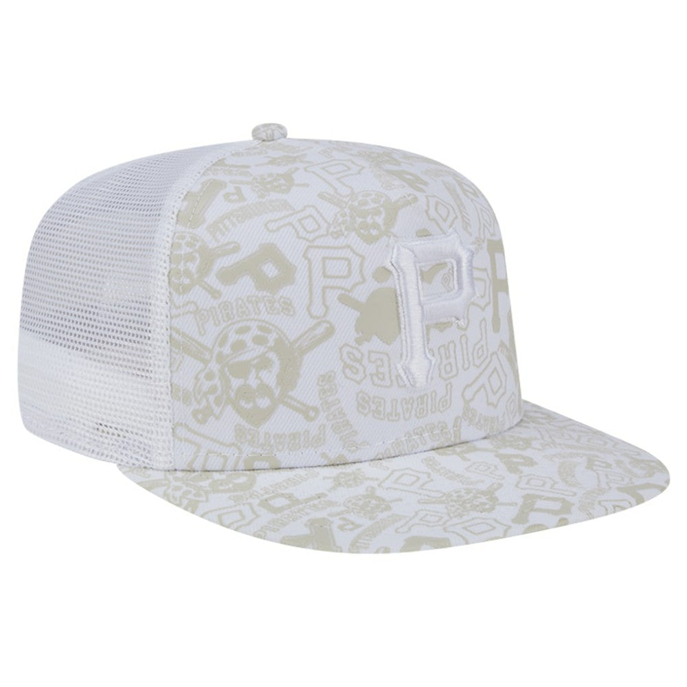 Pittsburgh Pirates New Era Logo Dunes A-Frame Trucker 9FIFTY Snapback Hat Clearance