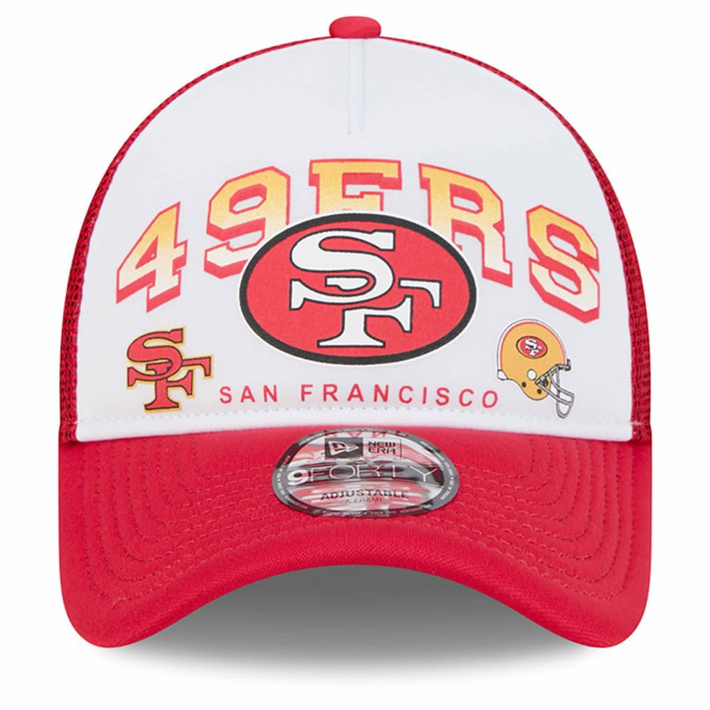 San Francisco 49ers New Era Retro Wordmark A-Frame 9FORTY Adjustable Hat White/Scarlet - NFL