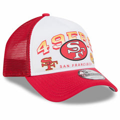 San Francisco 49ers New Era Retro Wordmark A-Frame 9FORTY Adjustable Hat White/Scarlet - NFL