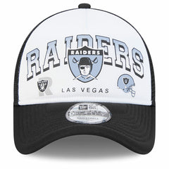 Las Vegas Raiders New Era Retro Wordmark A-Frame 9FORTY Adjustable Hat White/Black - NFL