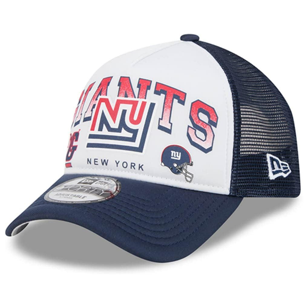 New York Giants New Era Retro Wordmark A-Frame 9FORTY Adjustable Hat White/Royal - NFL