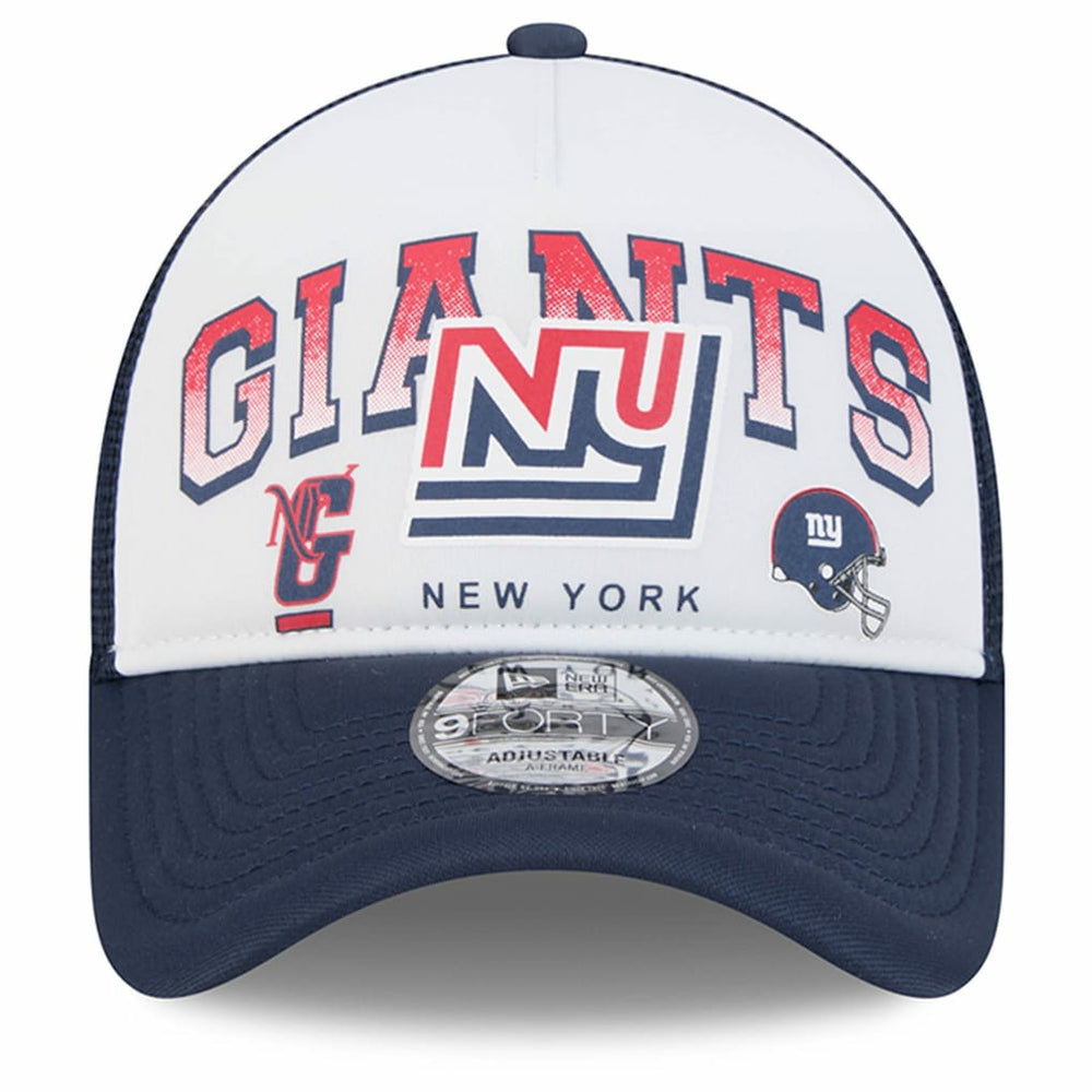 New York Giants New Era Retro Wordmark A-Frame 9FORTY Adjustable Hat White/Royal - NFL