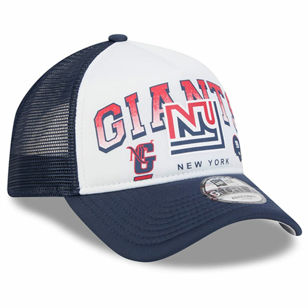 New York Giants New Era Retro Wordmark A-Frame 9FORTY Adjustable Hat White/Royal - NFL