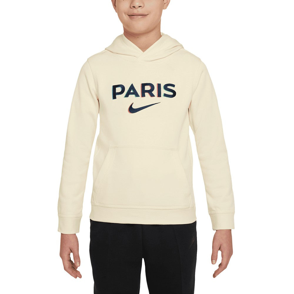 Nike Paris Saint-Germain Youth Club Pullover Hoodie - Cream