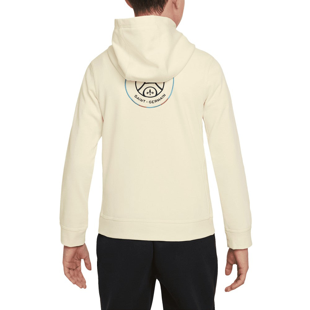 Nike Paris Saint-Germain Youth Club Pullover Hoodie - Cream