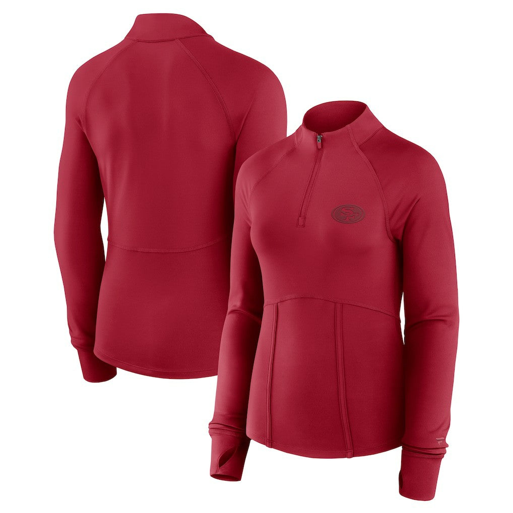San Francisco 49ers Women's Elements Quarter-Zip Jacket Scarlet - Fanatics