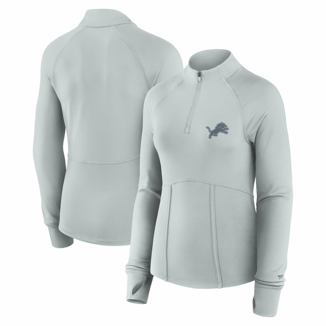 Detroit Lions Women's Elements Raglan Quarter-Zip Jacket Gray - Fanatics