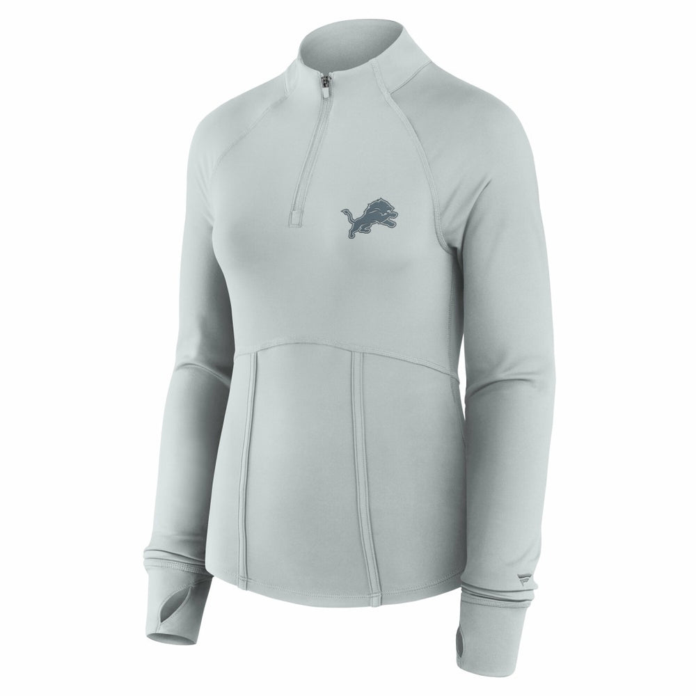 Detroit Lions Women's Elements Raglan Quarter-Zip Jacket Gray - Fanatics