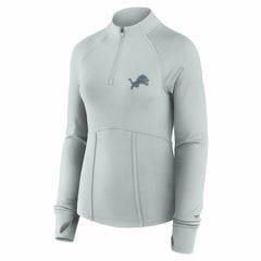 Detroit Lions Women's Elements Raglan Quarter-Zip Jacket Gray - Fanatics