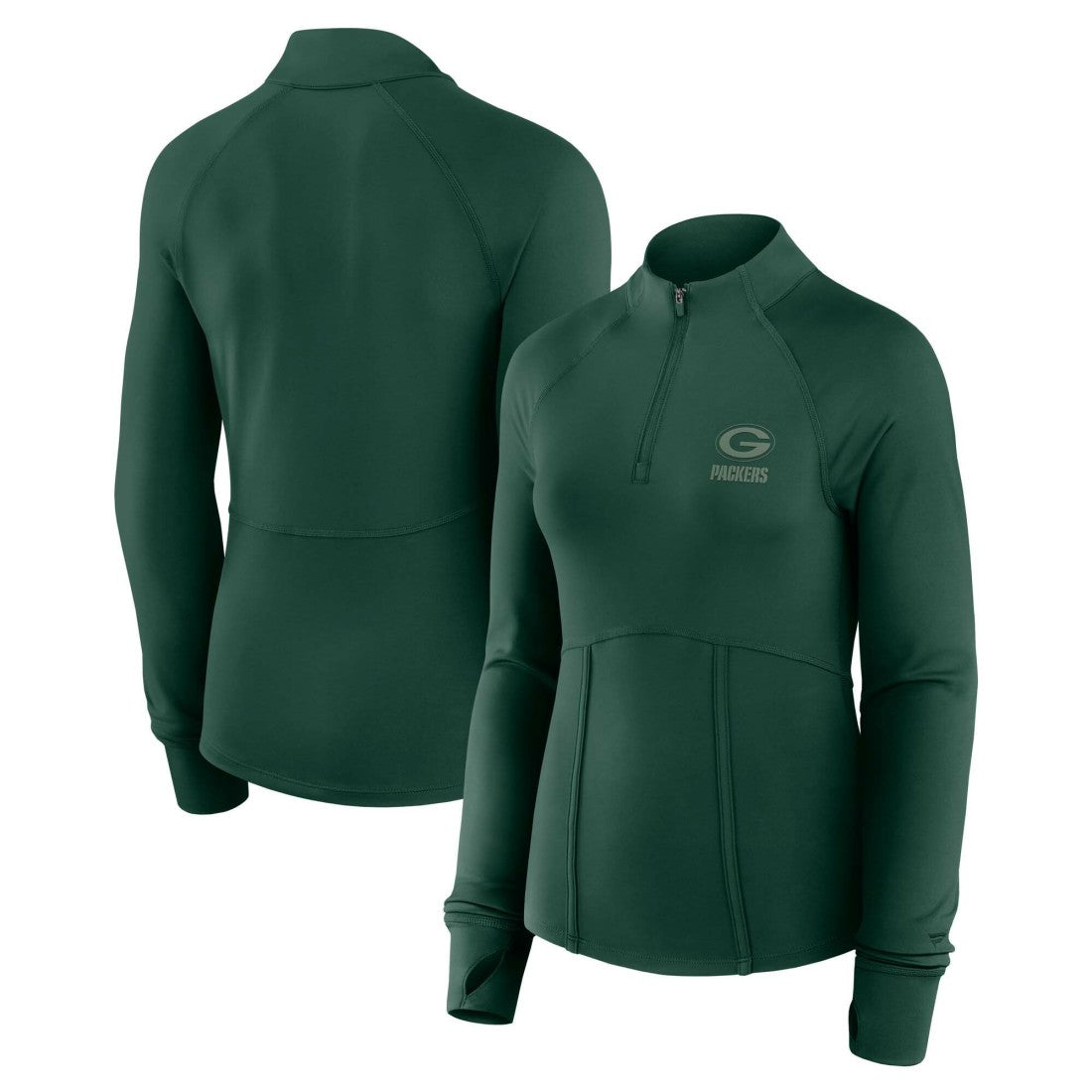 Green Bay Packers Women's Elements Raglan Quarter-Zip Jacket Green - Fanatics