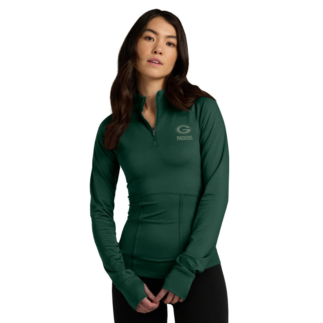 Green Bay Packers Women's Elements Raglan Quarter-Zip Jacket Green - Fanatics