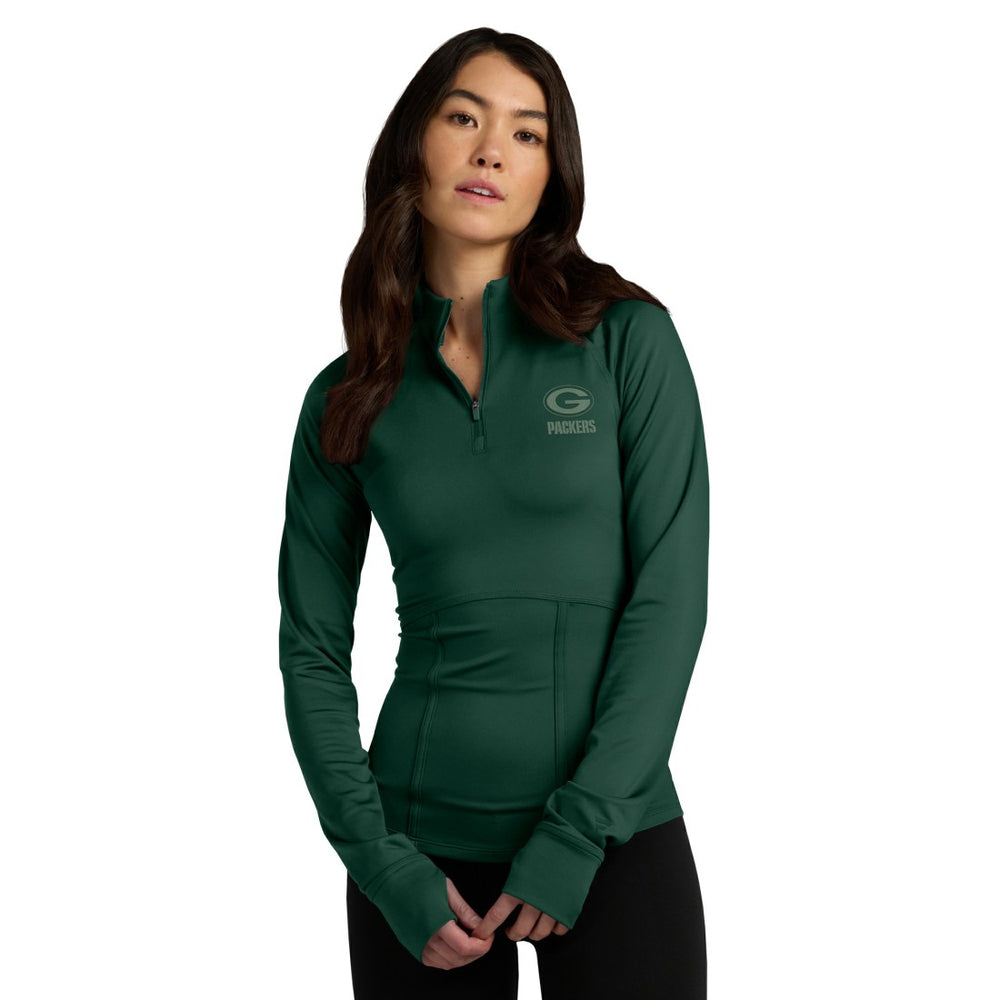 Green Bay Packers Women's Elements Raglan Quarter-Zip Jacket Green - Fanatics