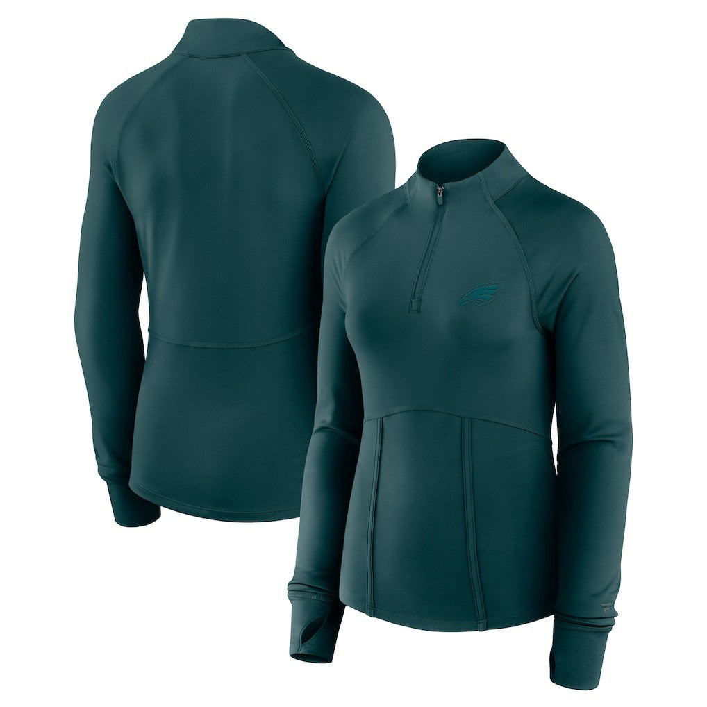 Philadelphia Eagles Women's Elements Quarter-Zip Jacket Midnight Green - Fanatics