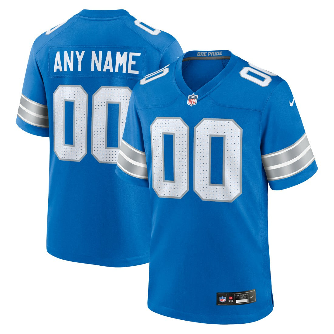Detroit Lions Custom Game Jersey Blue - Nike