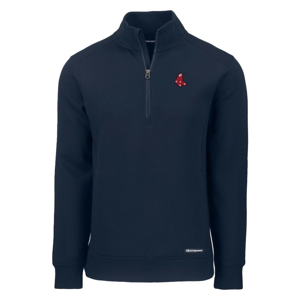Boston Red Sox Cutter & Buck Cooperstown Collection Roam Eco Recycled Quarter-Zip Pullover Sale