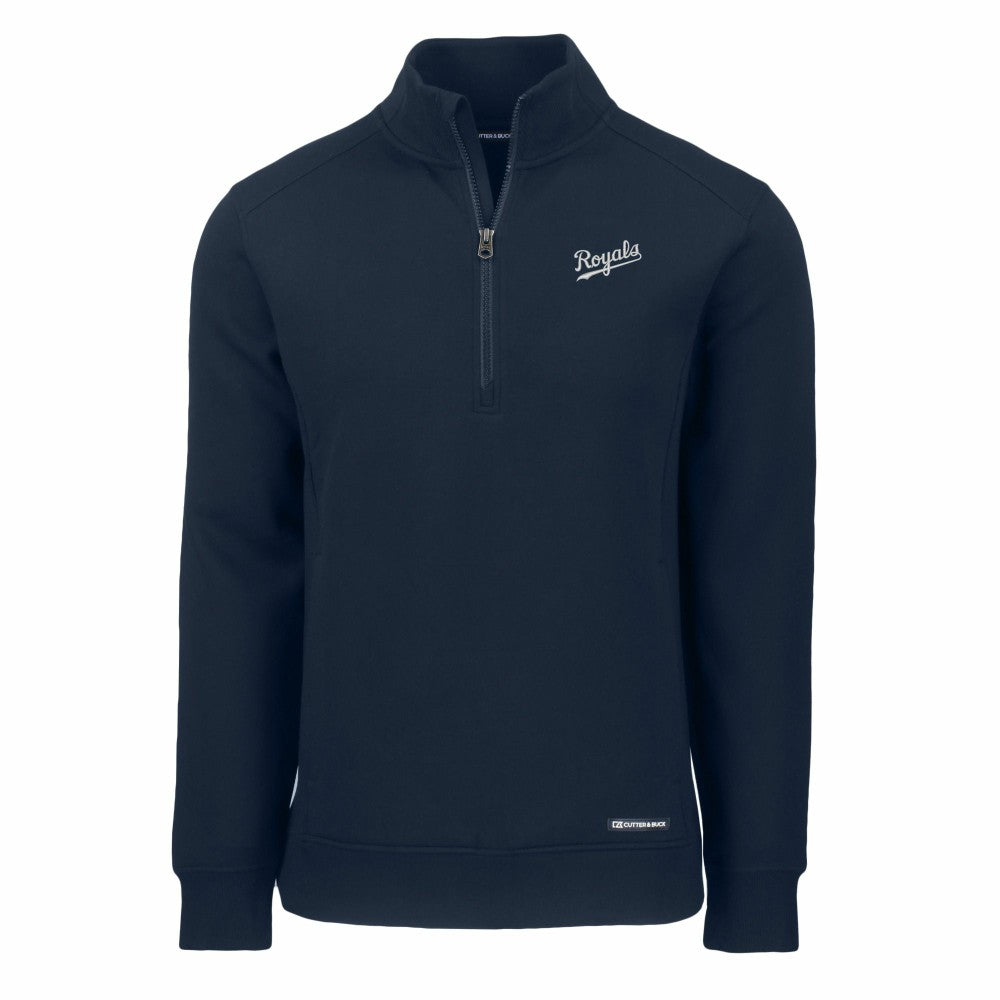 Kansas City Royals Cutter & Buck Cooperstown Collection Roam Eco Recycled Quarter-Zip Pullover Sale