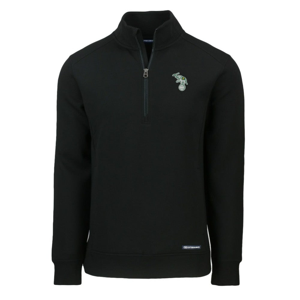 Athletics Cutter & Buck Cooperstown Collection Roam Eco Recycled Quarter-Zip Pullover Clearance