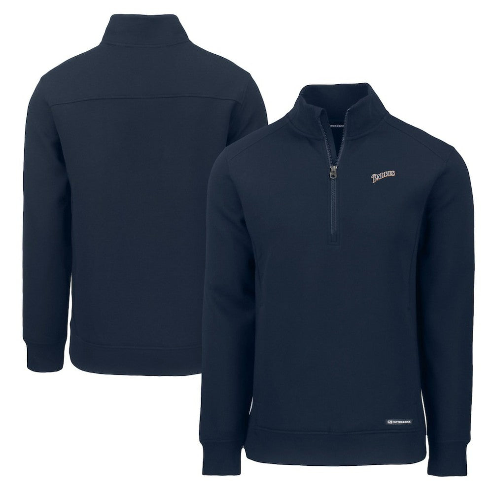 San Diego Padres Cutter & Buck Cooperstown Collection Roam Eco Recycled Quarter-Zip Pullover for sale