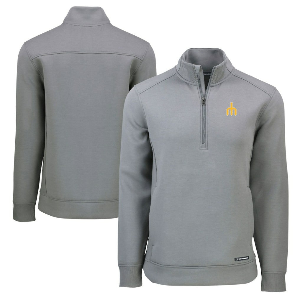 Seattle Mariners Cutter & Buck Cooperstown Collection Roam Eco Recycled Quarter-Zip Pullover Lifestyle