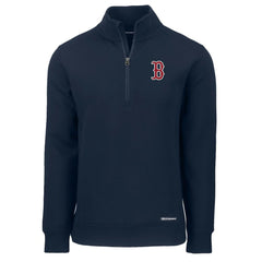 Boston Red Sox Cutter & Buck Roam Eco Recycled Quarter-Zip Pullover Lifestyle
