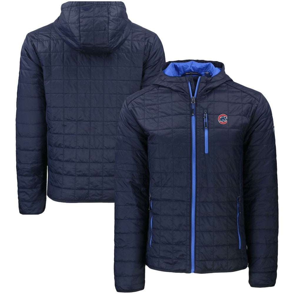 Chicago Cubs Cutter & Buck Rainier Primaloft Eco Full-Zip Hooded Jacket Clearance