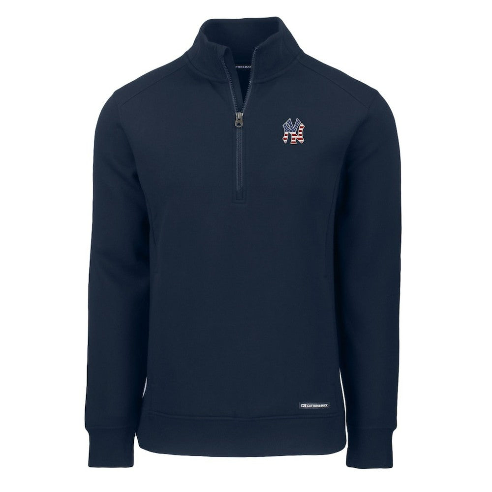 New York Yankees Cutter & Buck Americana Roam Eco Recycled Quarter-Zip Sweatshirt Sale