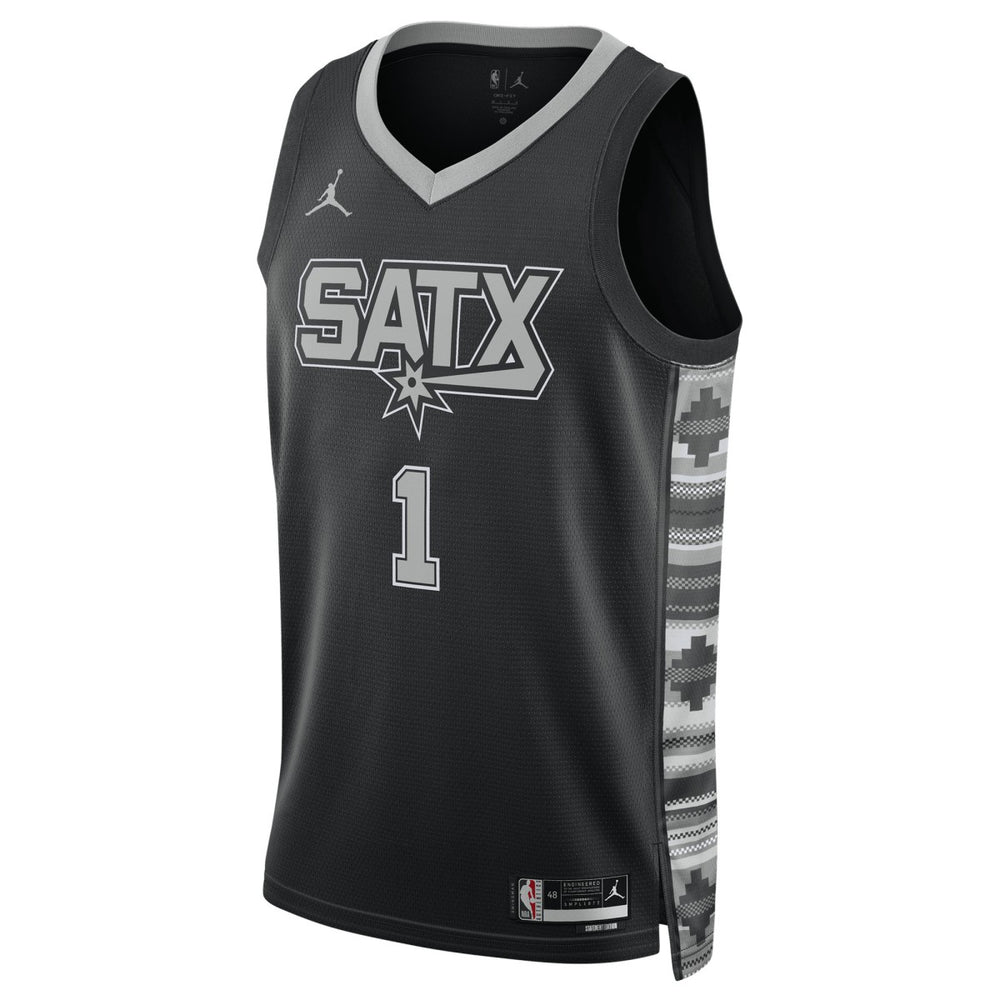 NBA - Victor Wembanyama San Antonio Spurs Jordan Brand Unisex Swingman Jersey - Statement Edition - Black
