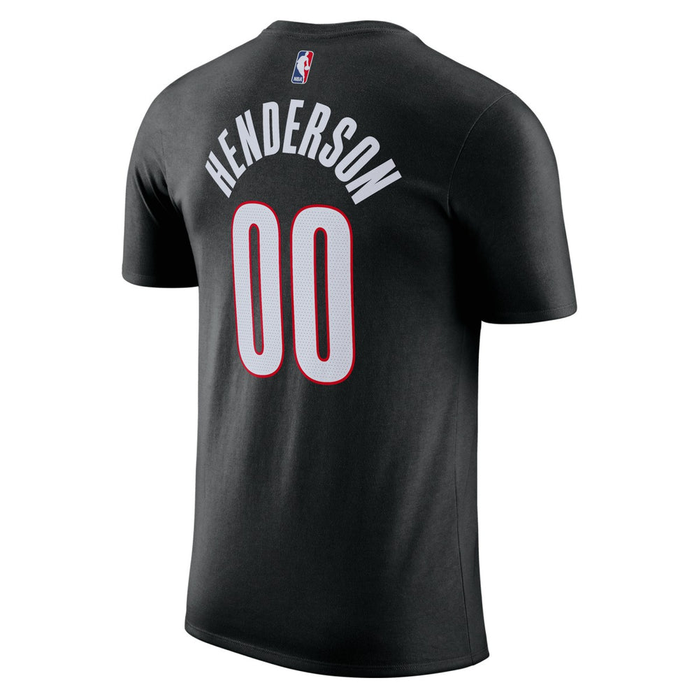 Nike - Scoot Henderson Portland Trail Blazers Icon Edition Name & Number T-Shirt - Black