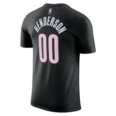 Nike - Scoot Henderson Portland Trail Blazers Icon Edition Name & Number T-Shirt - Black