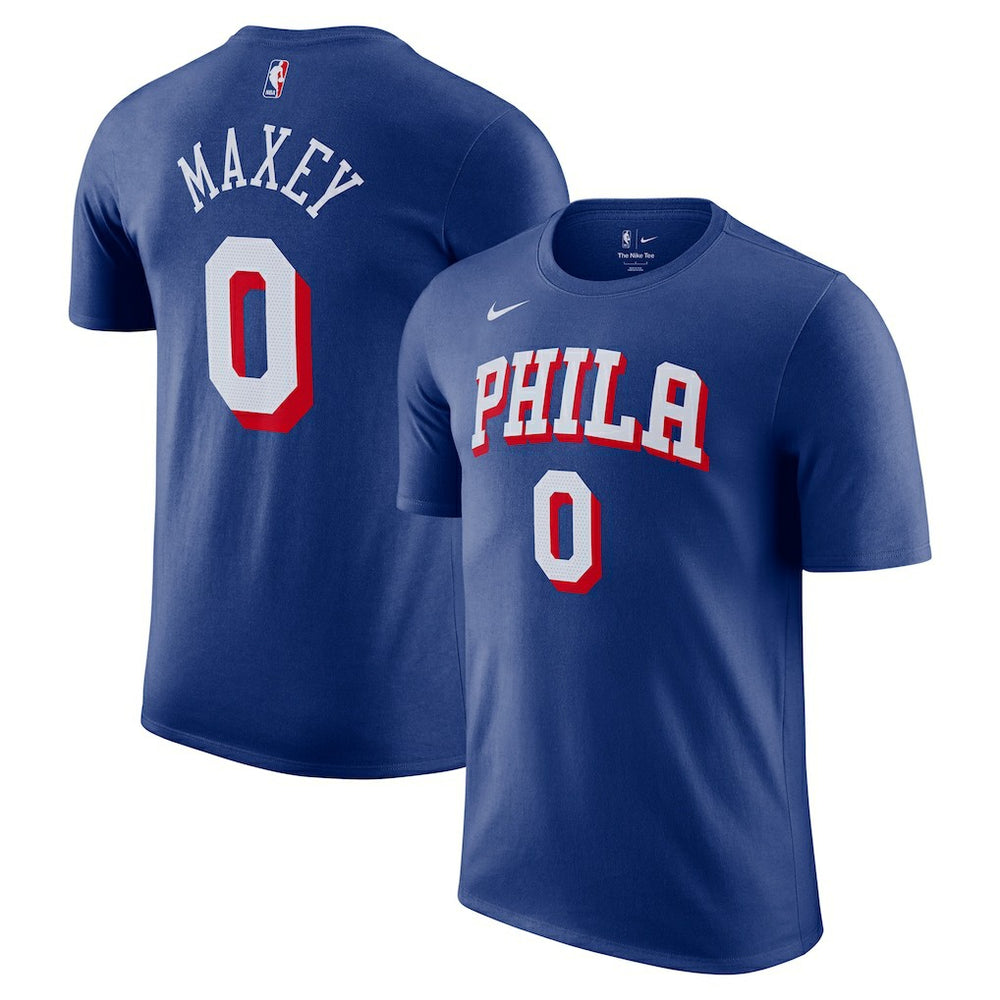 Nike - Tyrese Maxey Philadelphia 76ers Icon Edition Name & Number T-Shirt - Royal