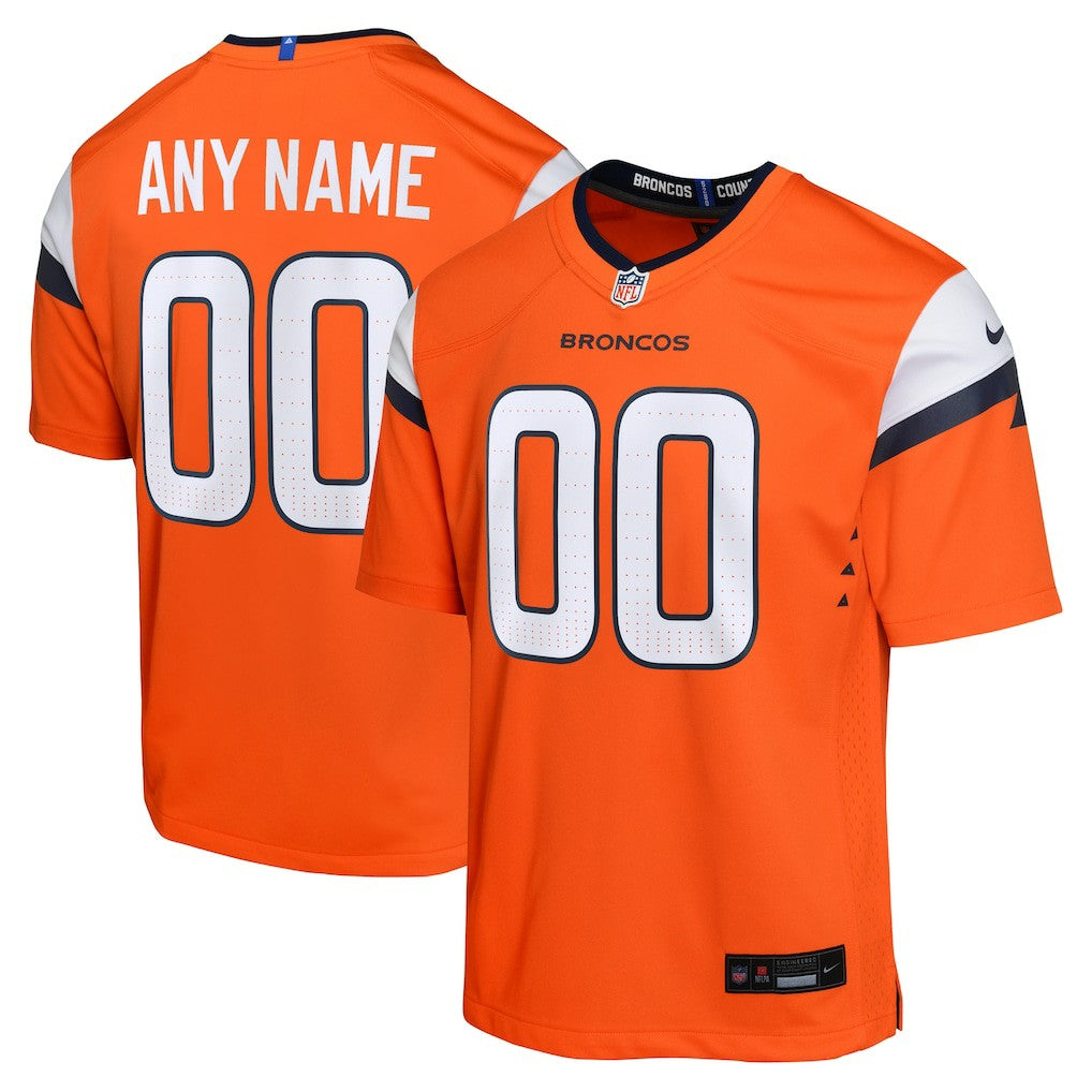 Denver Broncos Youth Mile High Collection Custom Game Jersey Orange - Nike