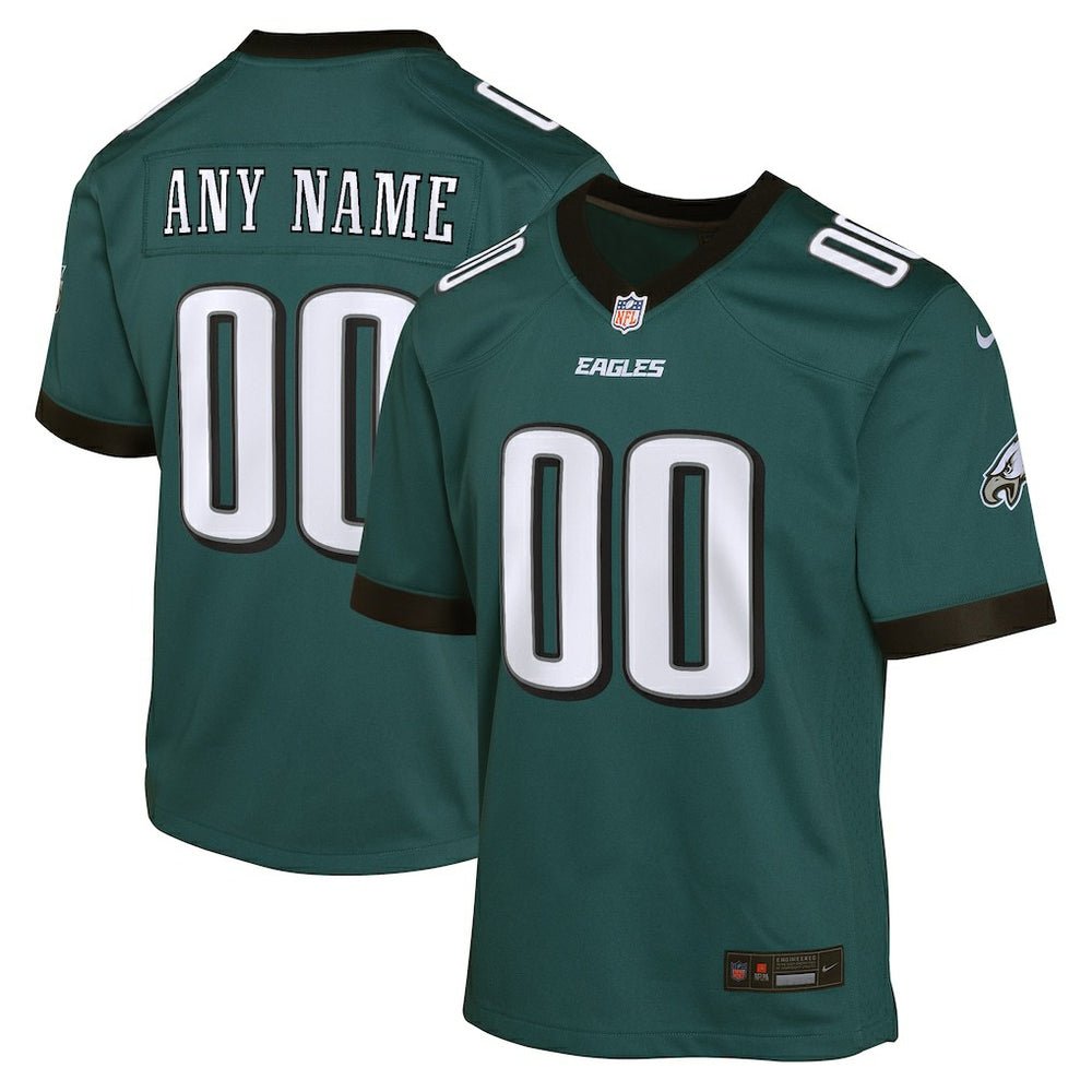 Philadelphia Eagles Youth Custom Game Jersey Midnight Green - Nike