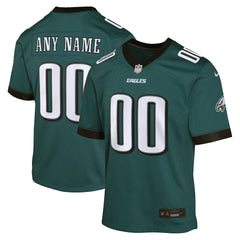 Philadelphia Eagles Youth Custom Game Jersey Midnight Green - Nike