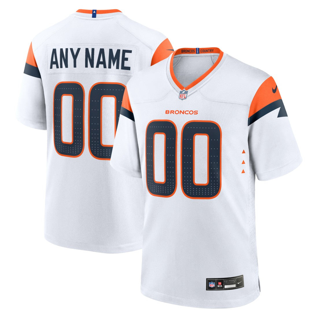 Denver Broncos Mile High Collection Custom Game Jersey White - Nike